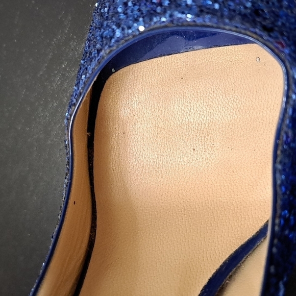 Jimmy Choo Open Toe Glitter Shoes 12cm lift Size 36.5 - Picture 10 of 12